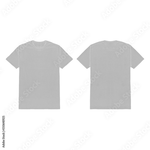 Blank Grey T-Shirt Mock-Up on White Background