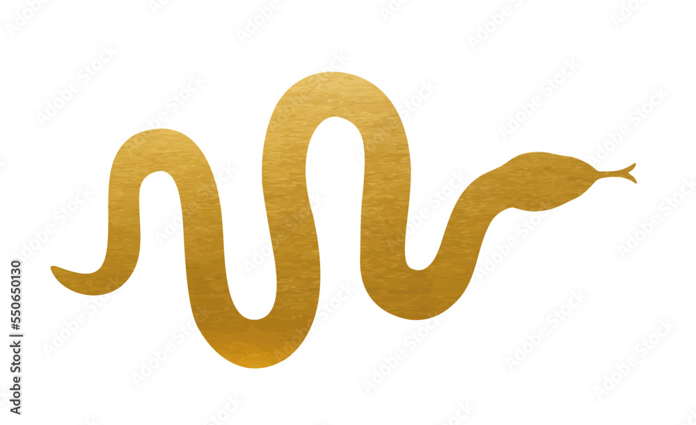 Fototapeta premium Golden Snake Silhouette - Vector Icon