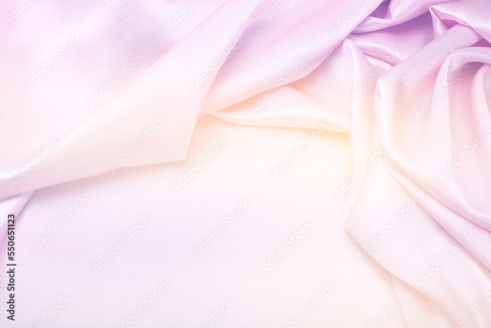 Pink, beige nacre wave fabric silk. Abstract texture horizontal smoke copy space background. Pink, beige nacre wave fabric silk. Abstract texture horizontal smoke copy space background.