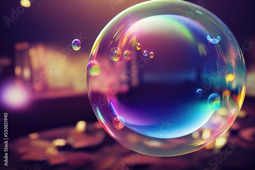 Glowing Bubble in the black Background  © CREATIVE STOCK