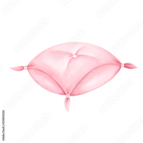 Pink pillow watercolor