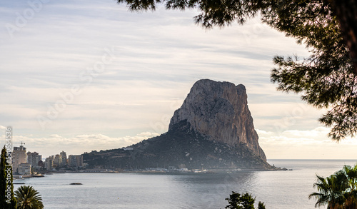 Calpe Rock, over Mediterranean sea in early morning photo