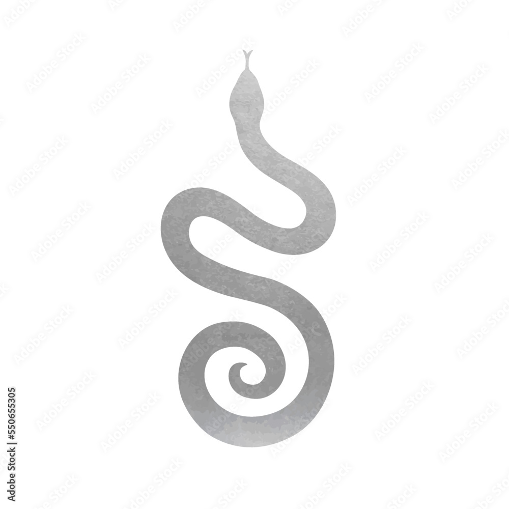 Obraz premium Silver Snake Silhouette - Vector Icon