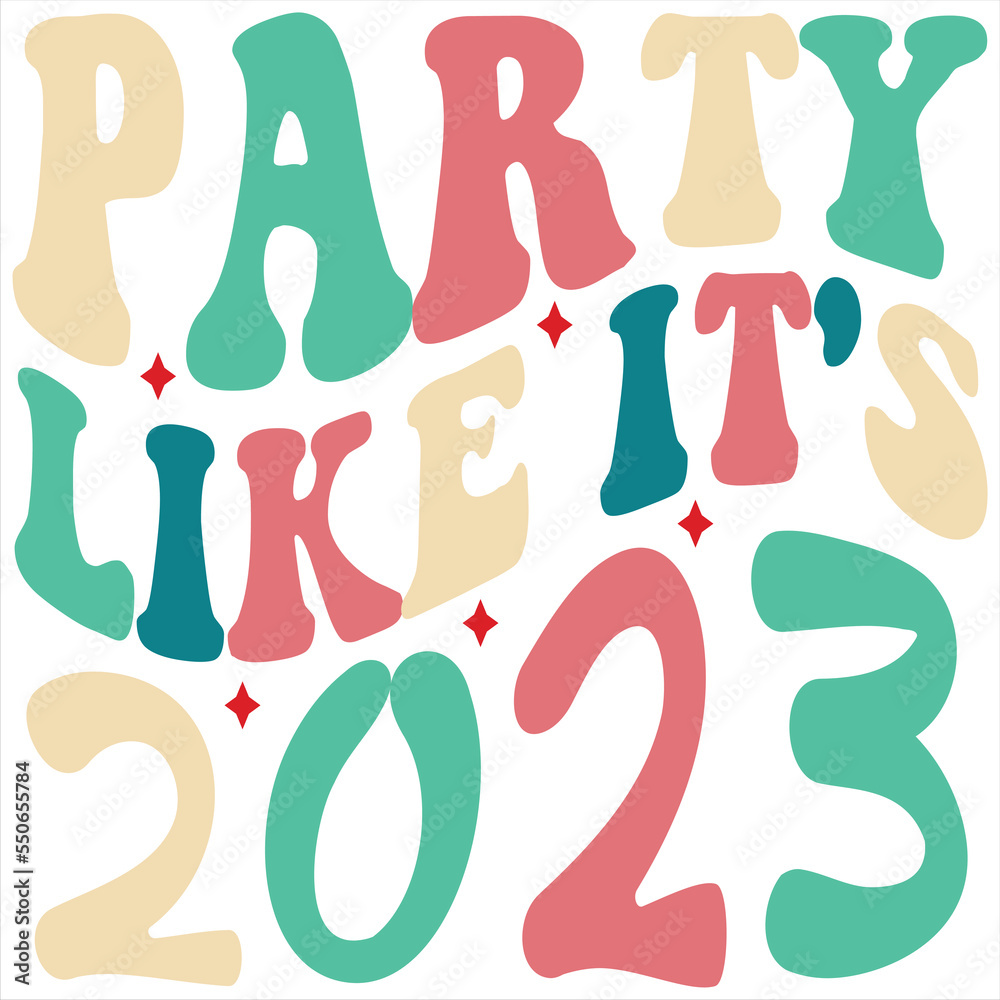 party like it's 2023 retro svg