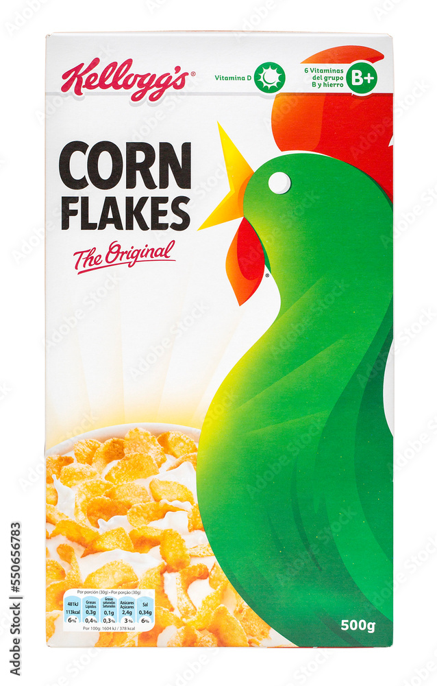 Kellogg's Corn Flakes Original breakfast cereal. Stock Photo Adobe Stock