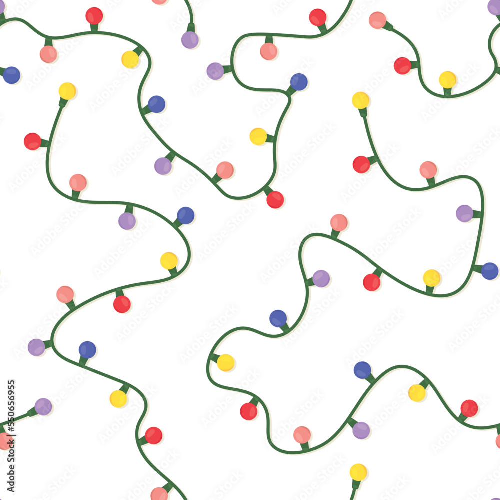 seamless pattern with colorful glowing christmas tree lights- vector illustration seamless pattern with colorful glowing christmas tree lights- vector illustration