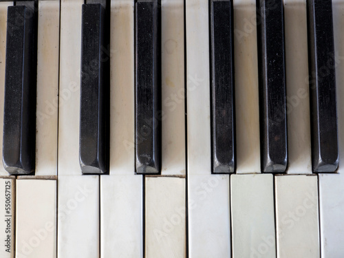Close-Up Of Old Piano