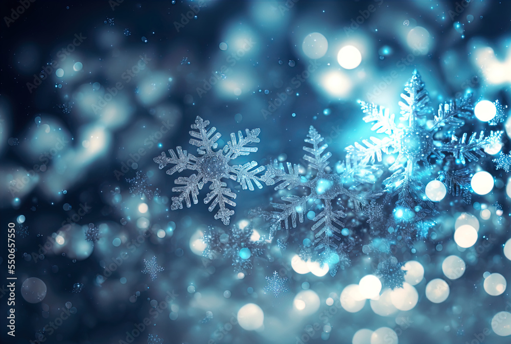 Blurry background of snowflakes with bokeh. Perfect for cards, posters and more. Blurry background of snowflakes with bokeh. Perfect for cards, posters and more.