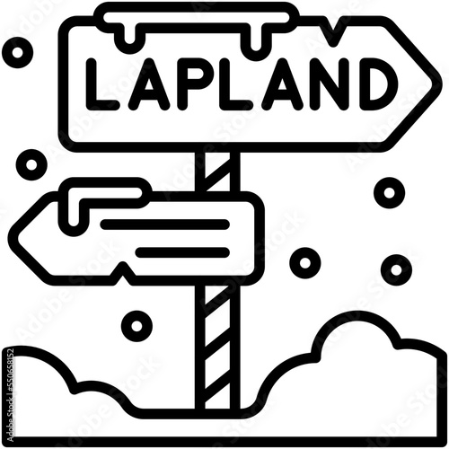 Lapland sign icon, Christmas related vector illustration