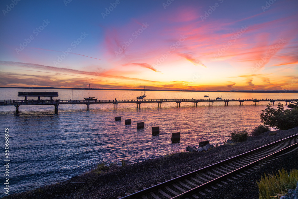 Obraz premium sunset at the pier