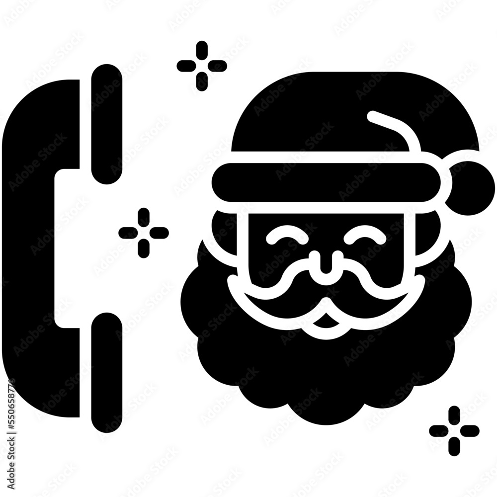 Santa Claus with telephone icon, Christmas related vector illustration Santa Claus with telephone icon, Christmas related vector illustration