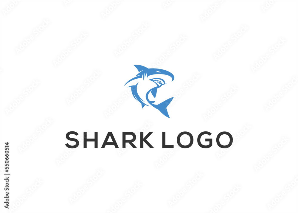  shark vector logo design template