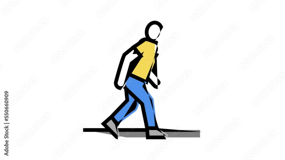 walk people color icon animation walk people color icon animation