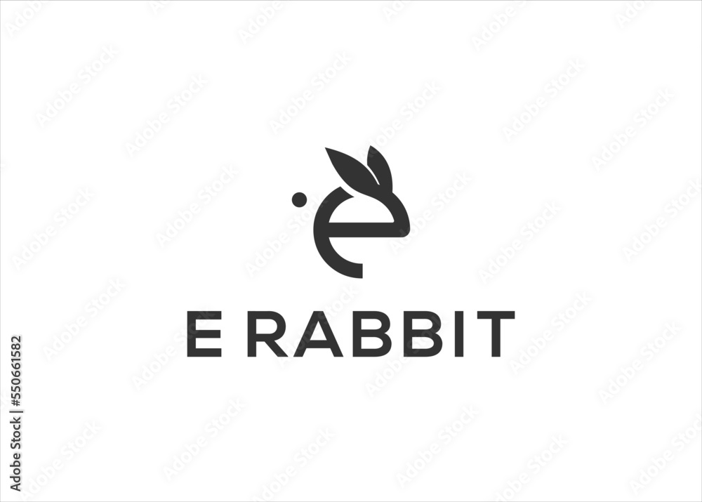 letter e rabbit logo design vector illustration letter e rabbit logo design vector illustration
