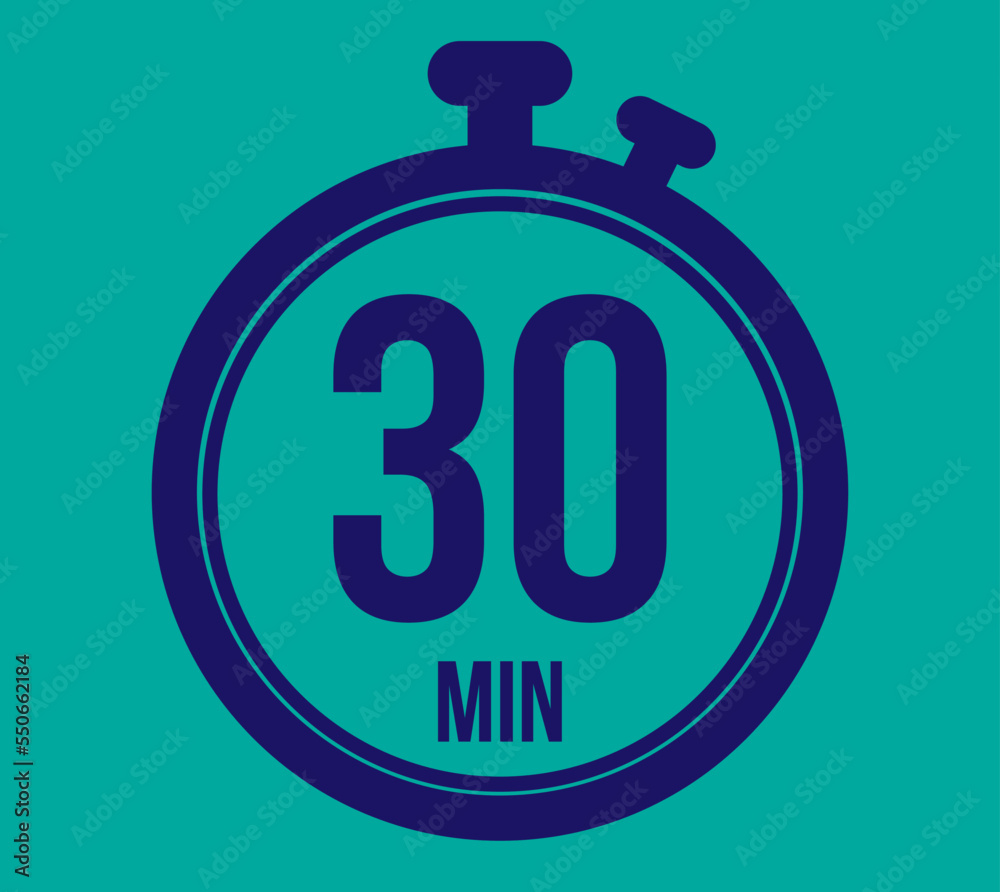 30 minutes. Stopwatch vector icon. Vector with schedule timer for appointments and tasks 30 minutes. Stopwatch vector icon. Vector with schedule timer for appointments and tasks