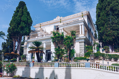Achilleion palace in Corfu Island, Greece, built by Empress of Austria Elisabeth of Bavaria, also known as Sisi. The Achilleion palace in Corfu, Greece. photo