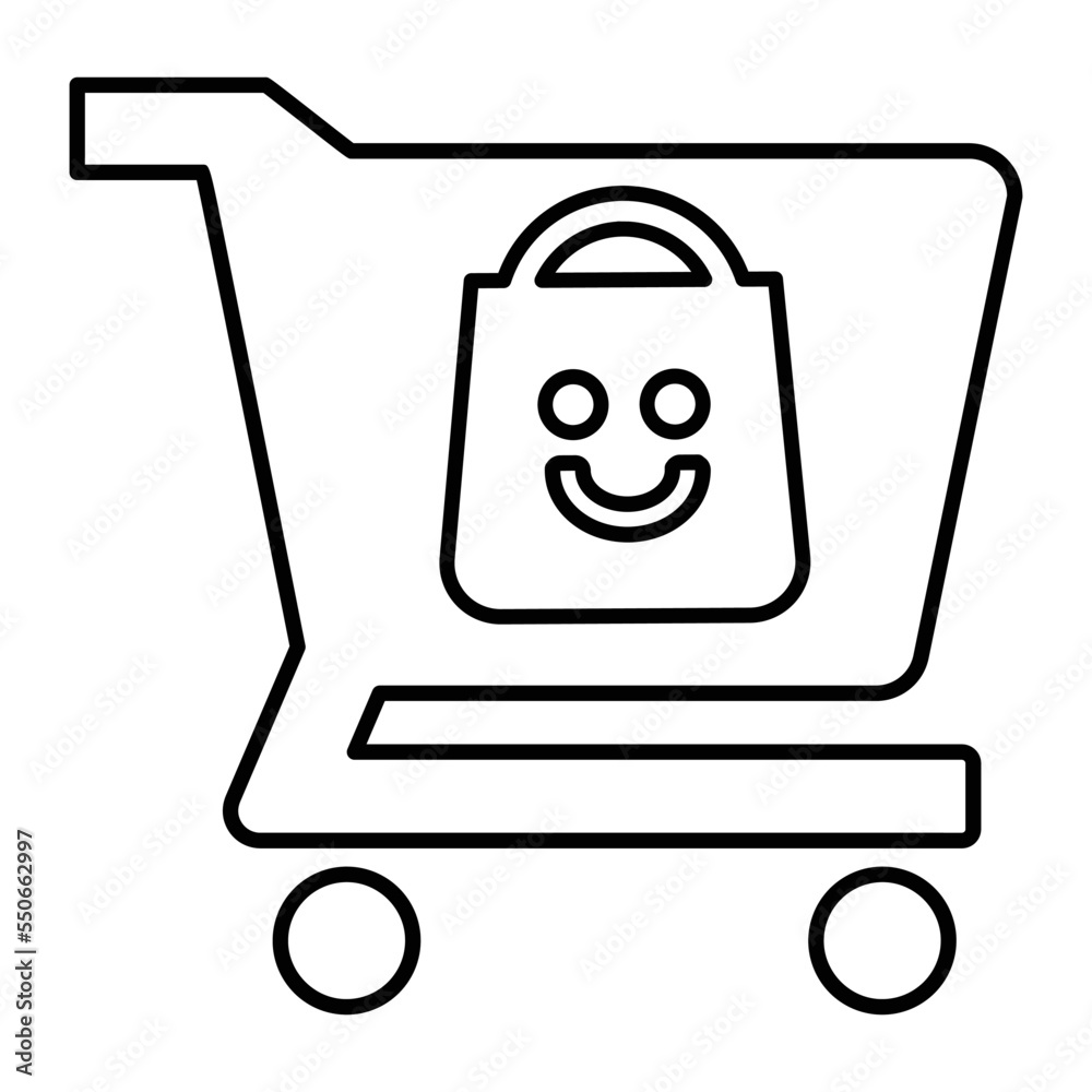 Shopping Cart Icon In Line Style Shopping Cart Icon In Line Style