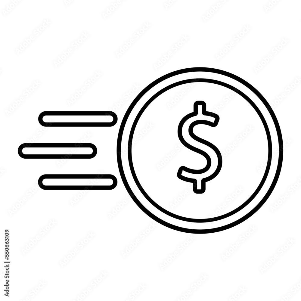 Dollar Transfer Icon In Line Style Dollar Transfer Icon In Line Style