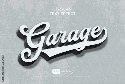 Garage Text Effect Vintage Style. Editable Text Effect.