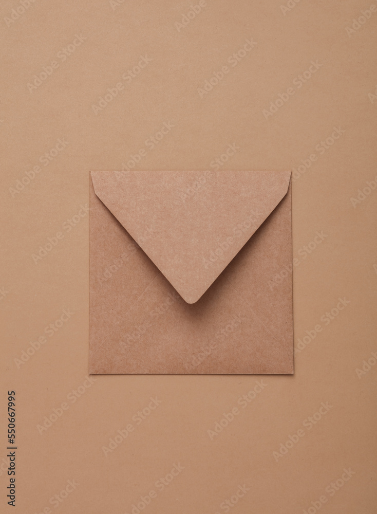 Craft envelope on a beige background
