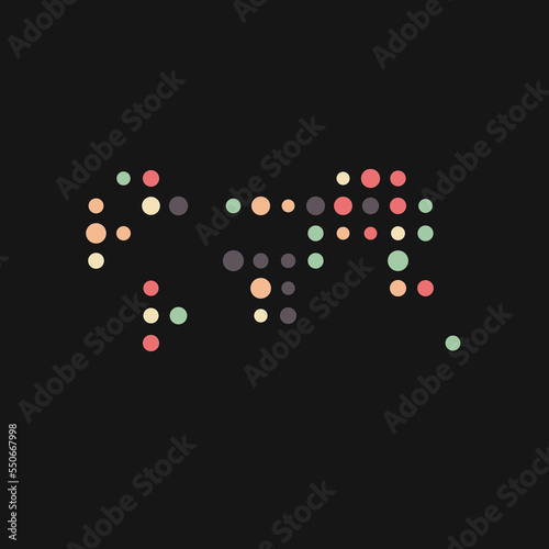 World 3 Silhouette Pixelated pattern map illustration photo