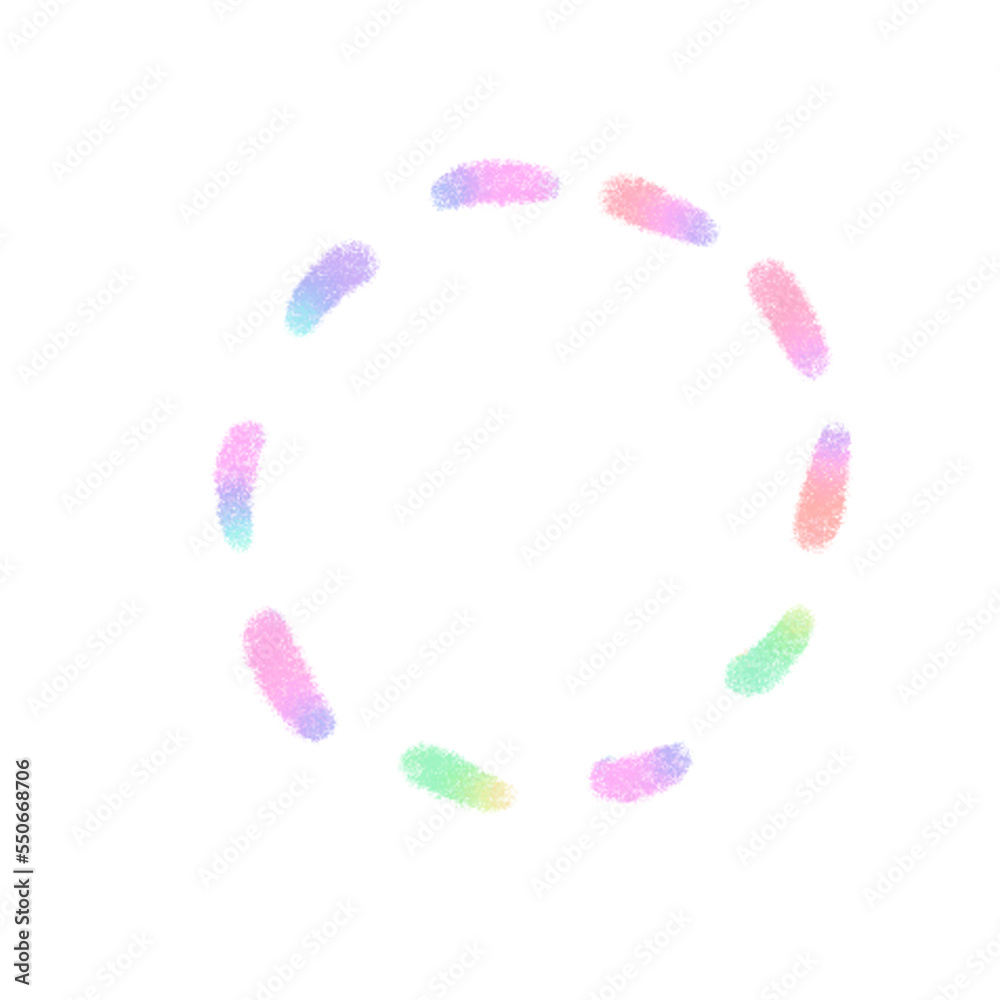 Rainbow line Circles, signs and symbols, Hand drawn in doodle style.