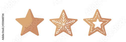 christmas gingerbread  stars - vector illustration