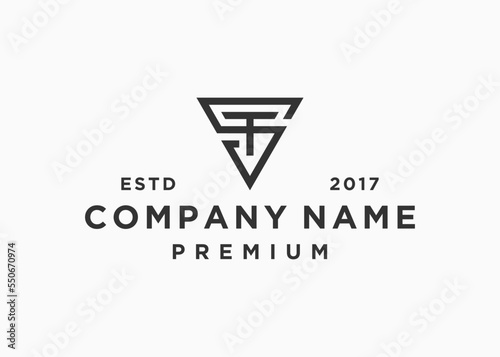 initial letter ts or st logo design vector illustration template