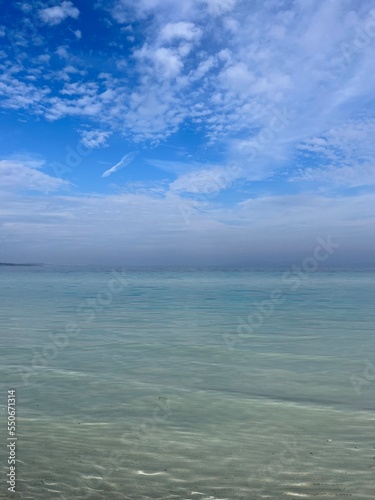 Blue sea horizon  seascape background