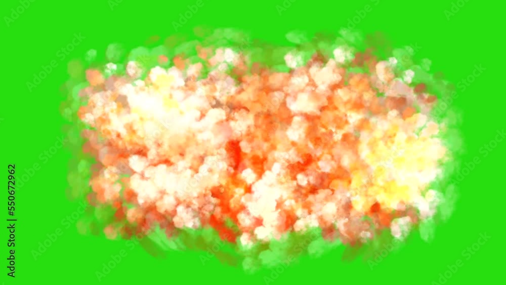Orange fire smoked cloud element on green screen or chroma key background. Seamless 4K animation video background. Orange fire smoked cloud element on green screen or chroma key background. Seamless 4K animation video background.