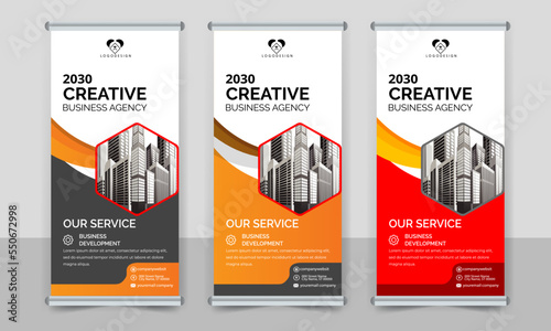 creative business roll up banner design. Standee Design Banner, Corporate digital Roll Up Banner.