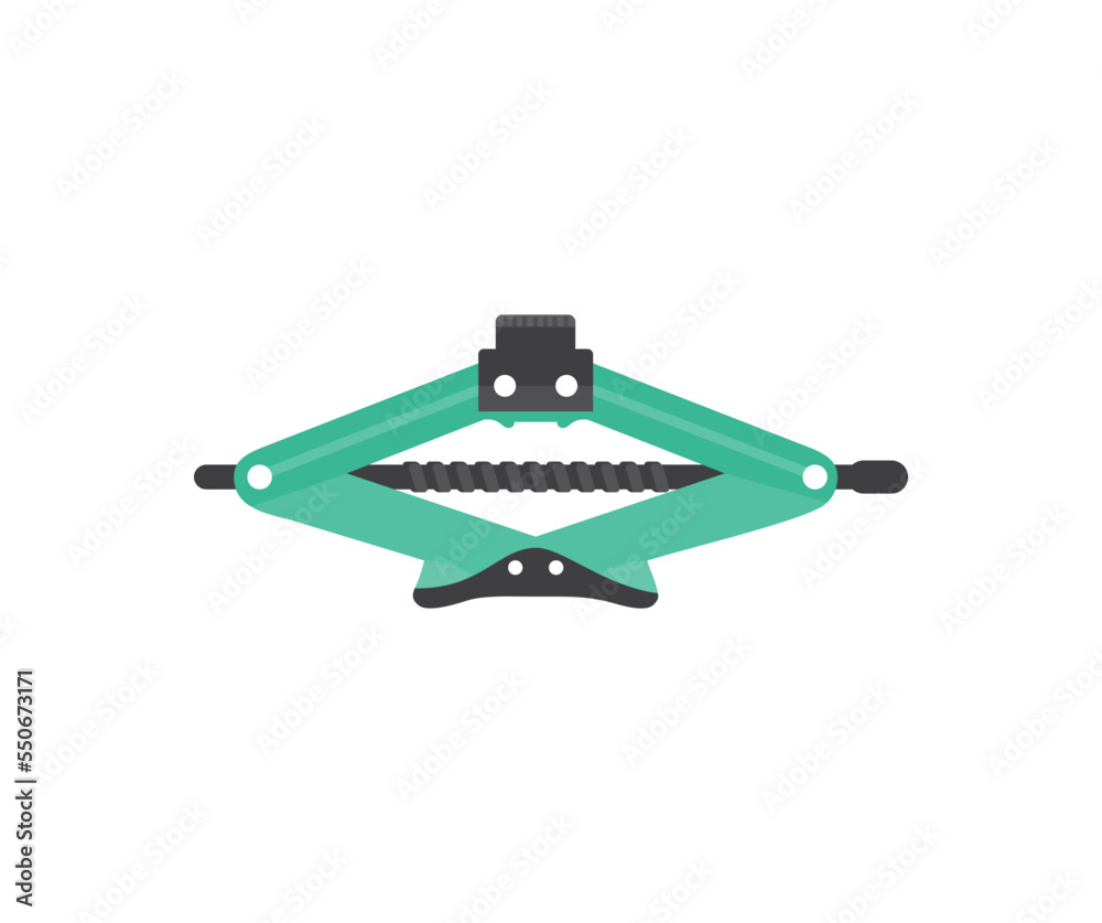 Car jack, metal jack car scissor in a car service logo design