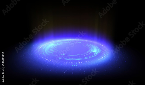 Glow swirl light effect. Circular lens flare. Abstract rotational lines. Power energy element. Luminous sci-fi. Shining neon lights. Magic arena. Swirl trail effect. Glint scene. Dynamic ellipse.