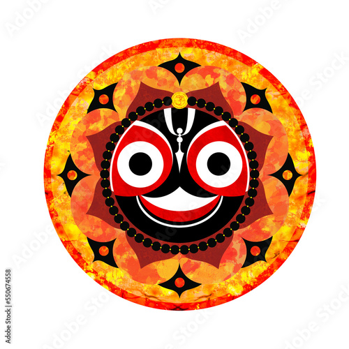 Lord of the Universe - Hindu God Shree Jagannatha Mahaprabhu. Image isolated on white background photo