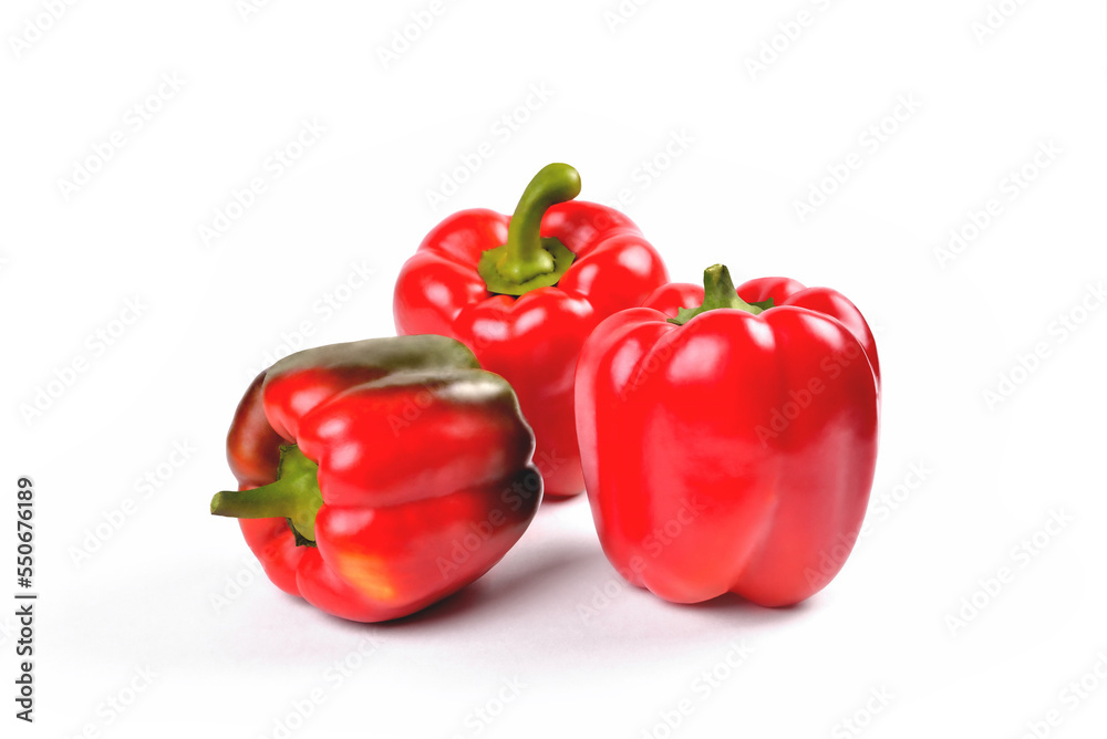 Red bell pepper on a white background, Red bell pepper on a white background,