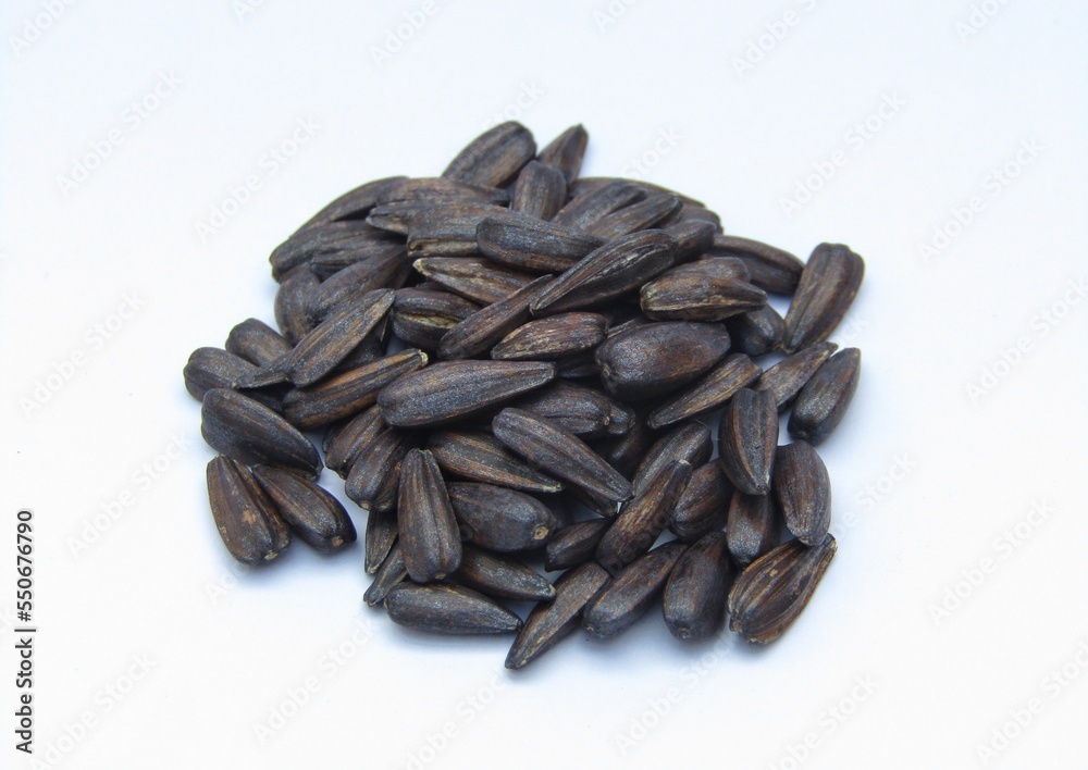 Sunflower seeds isolated on white background Sunflower seeds isolated on white background