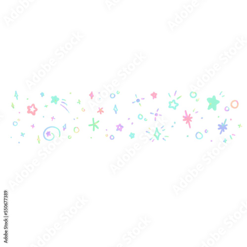 Rainbow line Star, signs and symbols, Hand drawn in doodle style.