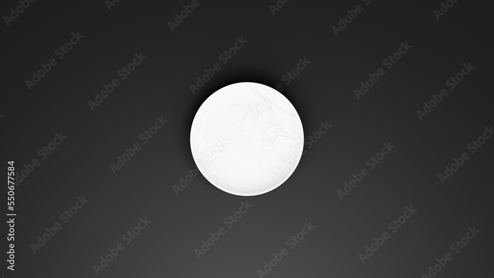 White Marble Stone Dining Plate 30cm and Black Background for different Angle please checkout my collection folder