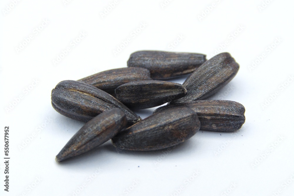 Sunflower seeds isolated on white background Sunflower seeds isolated on white background