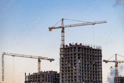 Moscow, Russia - November 16, 2022: construction of a residential complex