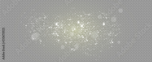 Abstract sparkling shiny texture. Shiny particle effect. Golden glittering trail of space star dust from shiny particles on a transparent background. Glare