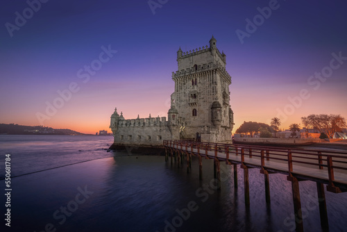 Belem Tower at sunset - Lisbon, Portugal photo