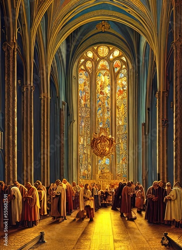 Foto Saint Adolf of Osnabrück. Religious Art Illustration