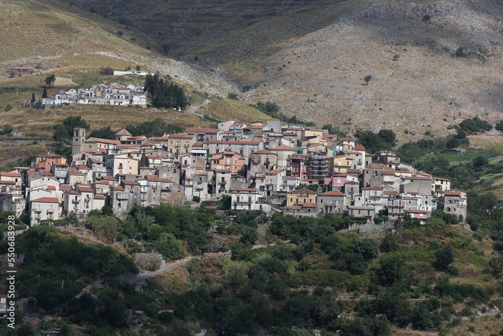 Santa Domenica Talao, Italy - August 6, 2022: View of the village of Santa Domenica Talao