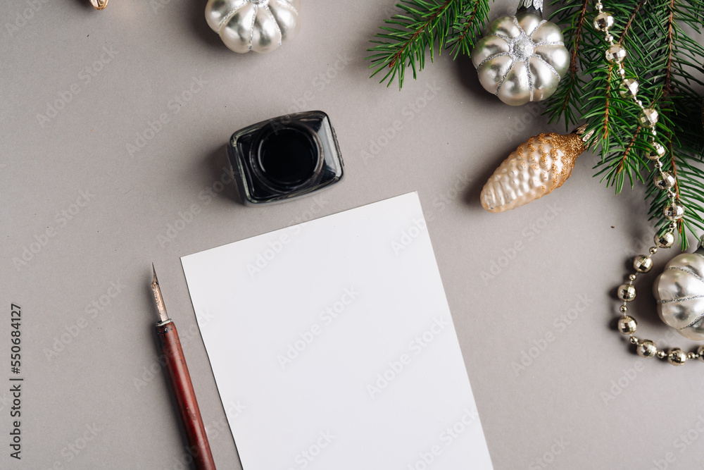 writing card or letter to Santa. christmas mood background writing card or letter to Santa. christmas mood background