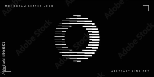 Letter O Logo with Abstract Line Pattern