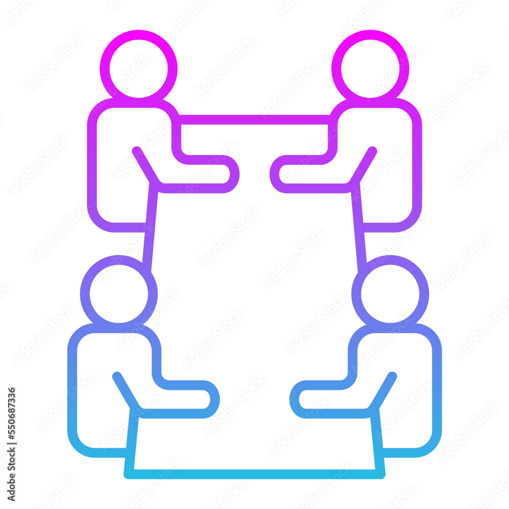 Meeting Line Gradient Icon