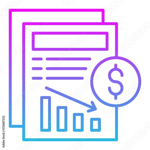 Loss Line Gradient Icon