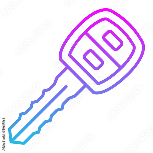 Car Key Line Gradient Icon