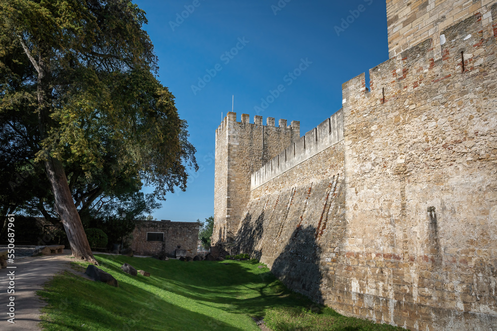 Saint George Castle (Castelo de Sao Jorge) Dry Moat and Tower - Lisbon, Portugal